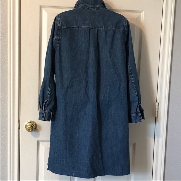 Lucky Brand Denim Long Sleeve Raw Hem V-Neck Dress - Picture 7 of 8